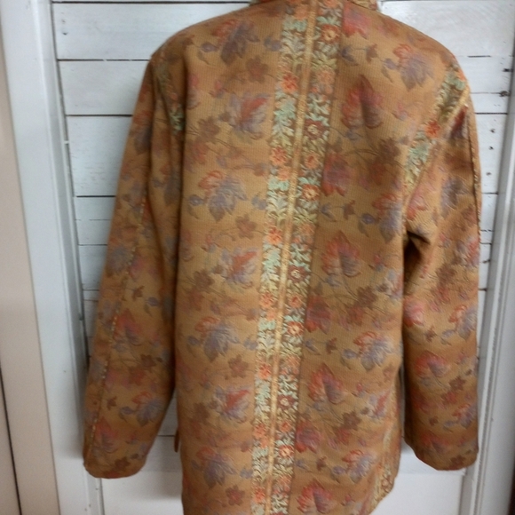 Coldwater Creek Women's Large Tapestry Brocade Jacket Blazer Floral Cottagecore. - Picture 5 of 12